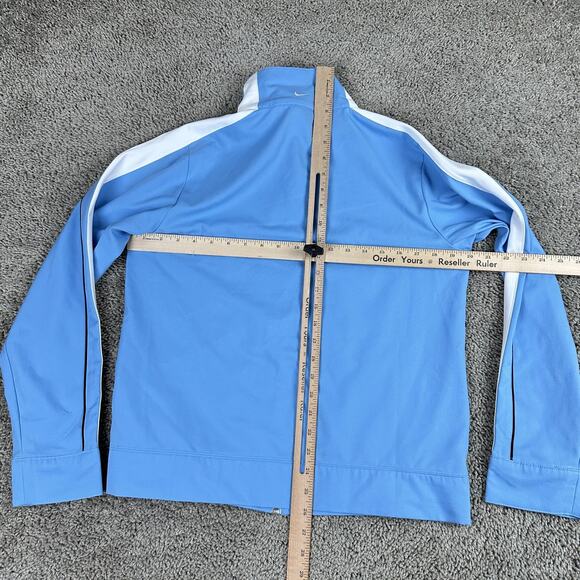 Nike Jacket Womens Medium 8-10 Blue White Track Full Zip Athletic Swoosh Logo - Picture 7 of 10